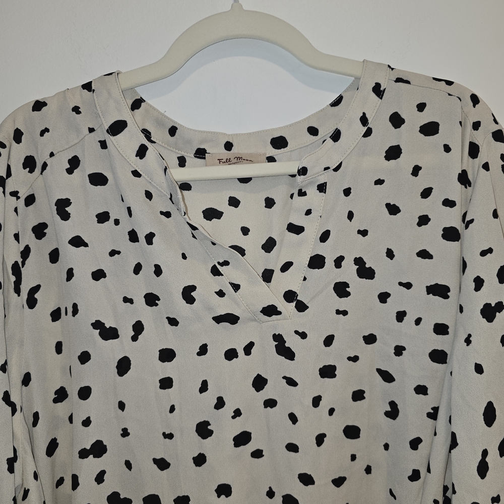 Full Moom Maternity Spotted Tie-Sleeve Tunic Size 2x Nwot - Picture 3 of 6